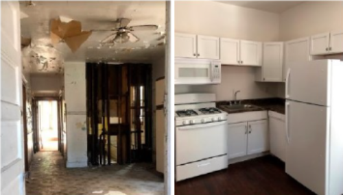 Kitchen before/after