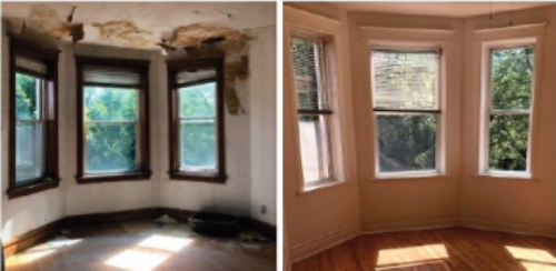 Living space before/after