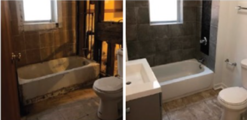 Bathroom before/after